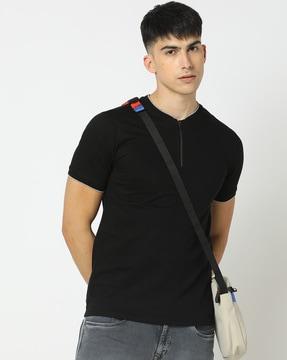 men slim fit henley t-shirt