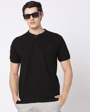 men slim fit henley t-shirt