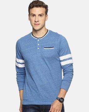 men slim fit henley t-shirt