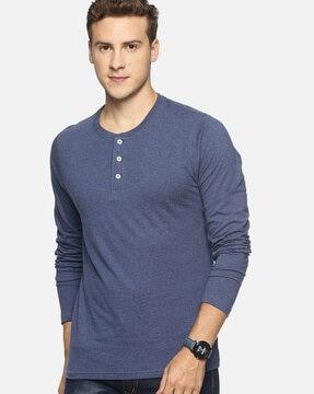 men slim fit henley t-shirt