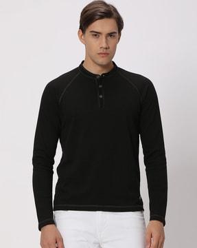 men slim fit henley t-shirt