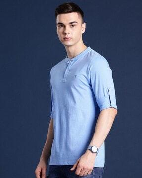 men slim fit henley t-shirt