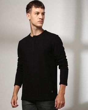 men slim fit henley t-shirt