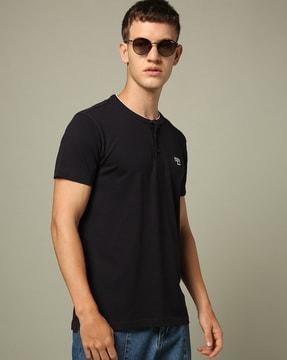 men slim fit henley t-shirt