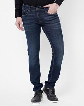 men slim fit jeans with 5-pocket styling