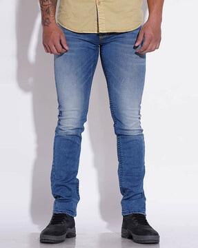 men slim fit jeans with 5-pocket styling