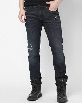 men slim fit jeans with 5-pocket styling