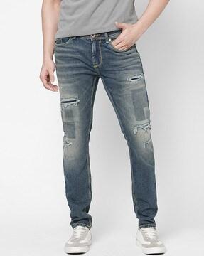 men slim fit jeans with 5-pocket styling