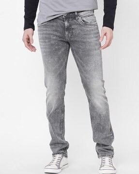 men slim fit jeans with 5-pocket styling