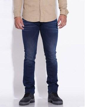 men slim fit jeans with 5-pocket styling