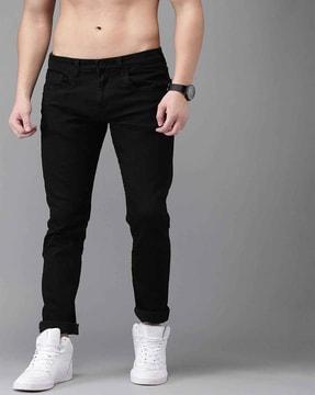 men slim fit jeans with 5-pocket styling
