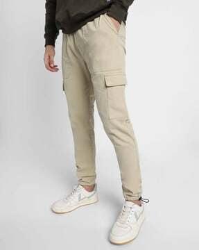 men slim-fit jogger pants with side pockets