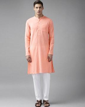 men slim fit long kurta