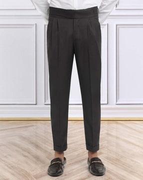 men slim fit pleated pants