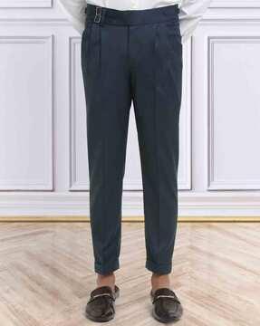 men slim fit pleated pants