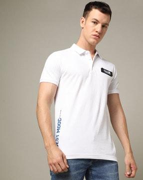 men slim fit polo t-shirt with applique