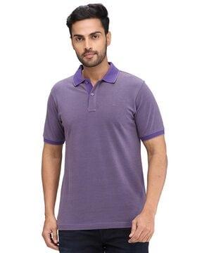 men slim fit polo t-shirt with contrast collar