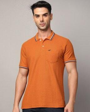 men slim fit polo t-shirt with contrast tipping