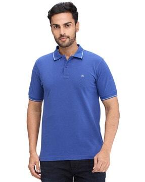 men slim fit polo t-shirt with contrast tipping