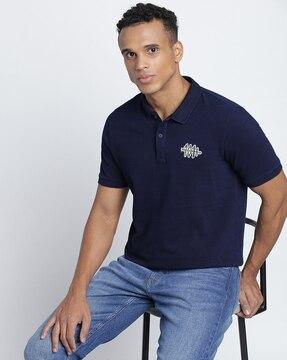 men slim fit polo t-shirt with embroidery