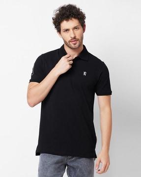 men slim fit polo t-shirt with logo embroidery