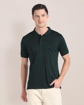 men slim fit polo t-shirt with logo embroidery