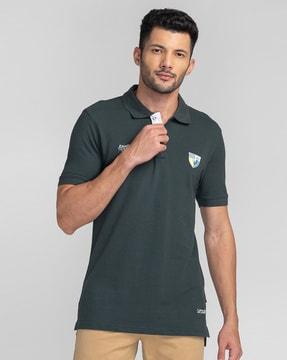 men slim fit polo t-shirt with logo embroidery