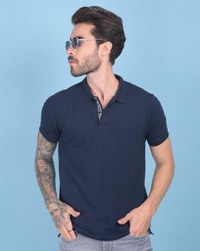 men slim fit polo t-shirt with logo embroidery