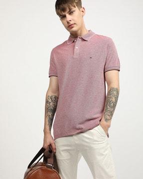 men slim fit polo t-shirt with logo embroidery