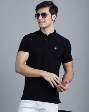 men slim fit polo t-shirt with logo print