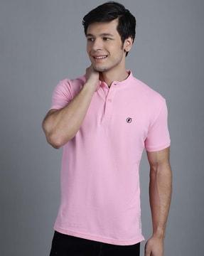 men slim fit polo t-shirt with logo print