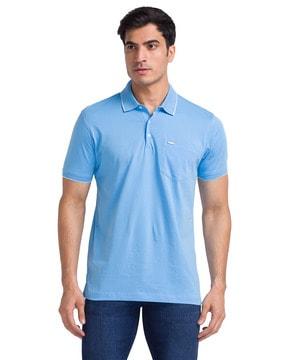 men slim fit polo t-shirt with patch pocket