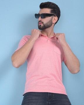 men slim fit polo t-shirt with patch pocket