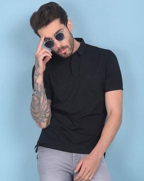 men slim fit polo t-shirt with patch pocket