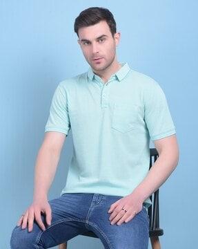 men slim fit polo t-shirt with patch pocket