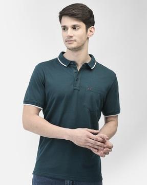 men slim fit polo t-shirt with patch pocket