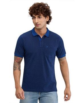 men slim fit polo t-shirt with patch pocket