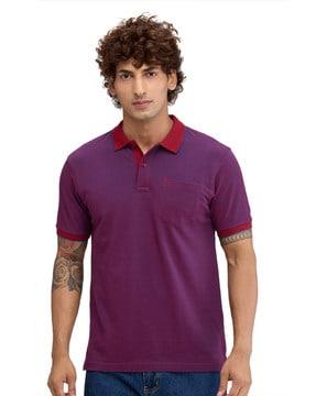 men slim fit polo t-shirt with patch pocket