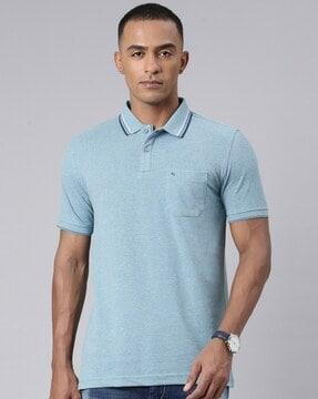 men slim fit polo t-shirt with patch pocket