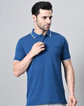 men slim fit polo t-shirt with patch pocket