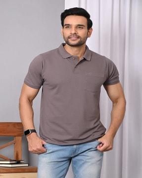 men slim fit polo t-shirt with patch pocket