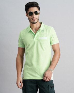 men slim fit polo t-shirt with welt pocket