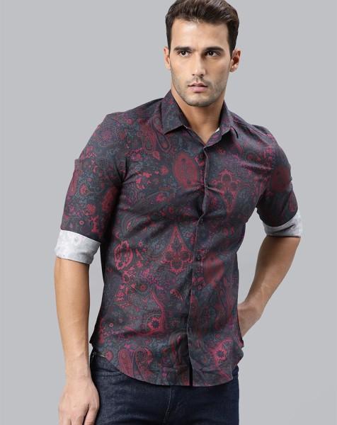 men slim fit printed casual shirt