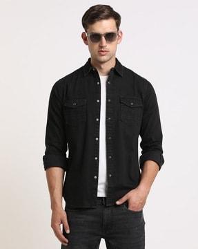 men slim fit shacket