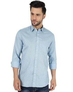 men slim fit shirt patch pocket