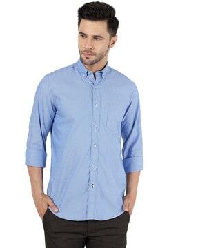 men slim fit shirt patch pocket