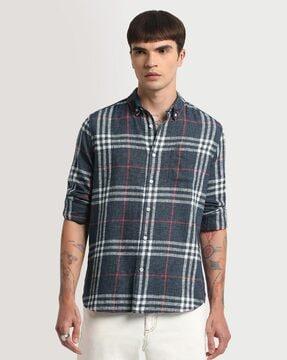 men slim fit shirt with button-down collar