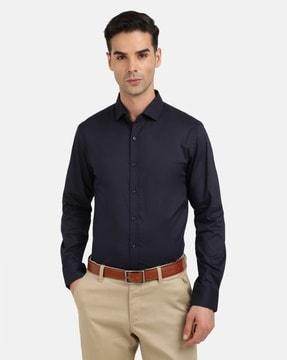 men slim fit shirt with cutaway collar