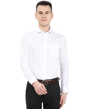 men slim fit shirt with patch pocket