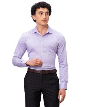 men slim fit shirt with patch pocket